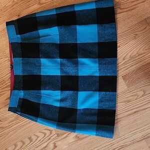 Banana Republic Blue and Black Checkered Mini Skirt